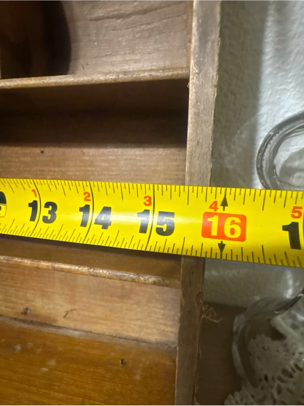 Vintage Wooden Shadow Box Wall Shelf – Rustic Farmhouse Cubby Display